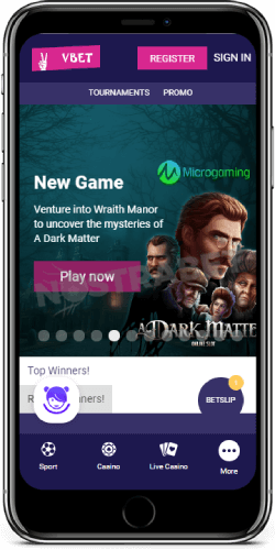 Vbet mobile casino for iOS